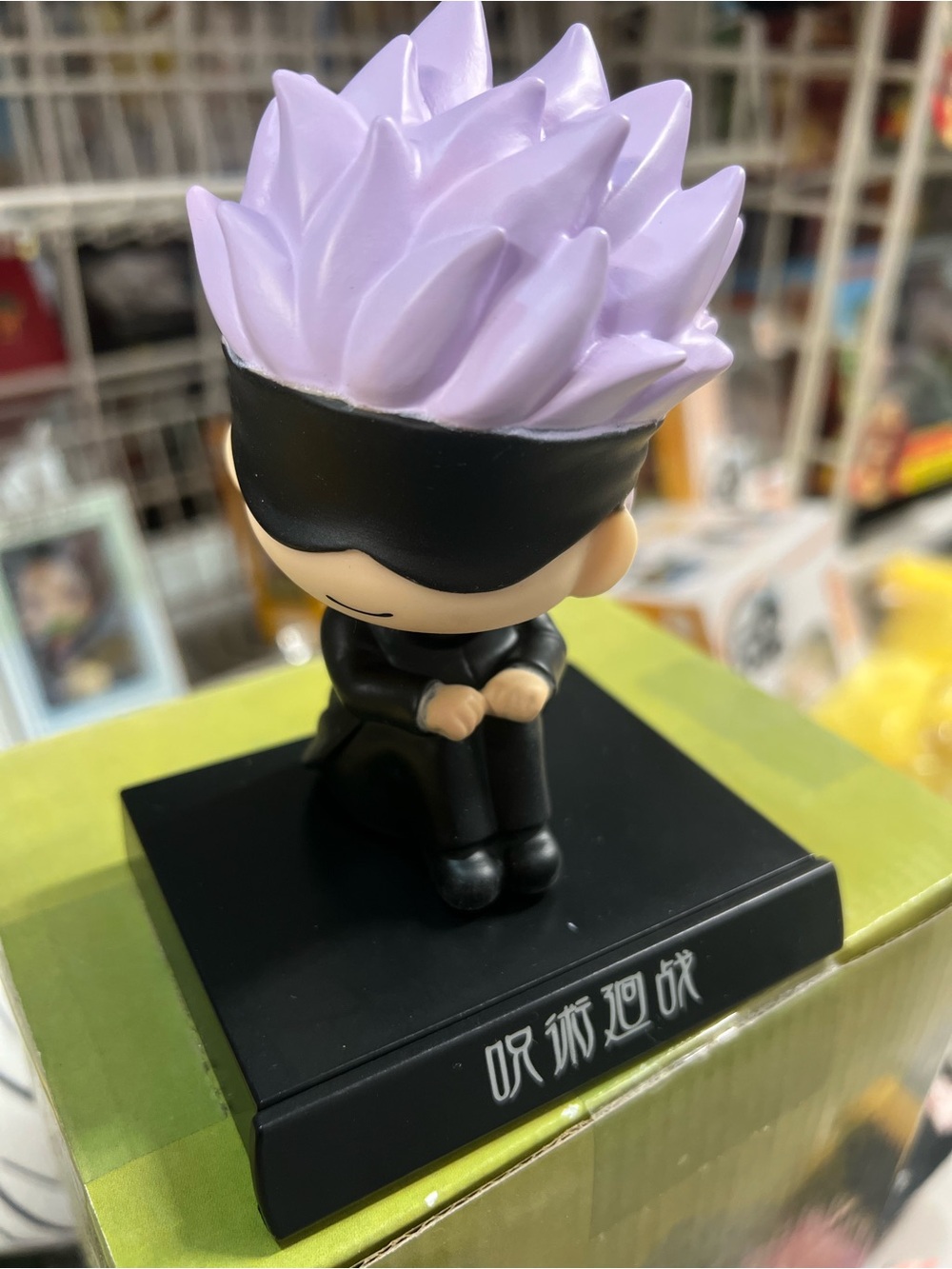 Lilac-Haired Blindfolded Chibi Figure - Cute Desk Collectible